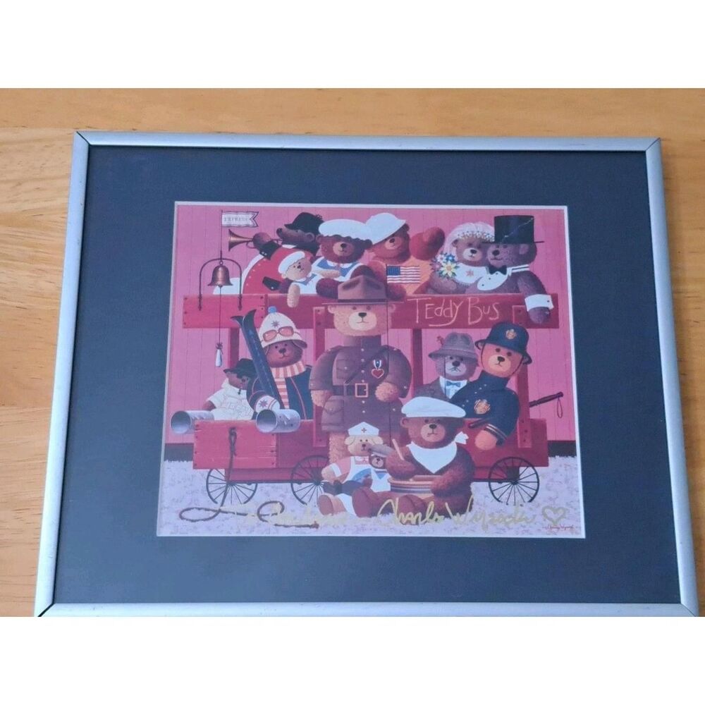Teddy Bear Express Charles Wysocki Signed Print Framed READ